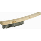Weld-Mate Long Handle Industrial-Duty Scratch Brushes, Stainless Steel, 3 x 19 Wire Rows, 13-3/4" Long - 36 Pack-Brush Length: 5-3/4"