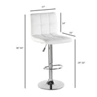 Nicer Furniture - tabouret de bar hydraulique pivotant Hexagrid - blanc - 2 pièces-Pivote à 360 degrés. Cadre en acier inoxydable, convient à tous les réglages, du comptoir de la cuisine au bar de la maison au bureau.