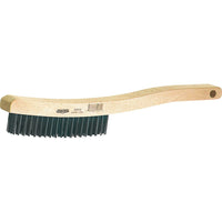 Osborn Curved Handle Scratch Brushes, Stainless Steel, 3 x 19 Wire Rows, 13-11/16" Long - 6 Pack-Brush Length: 6"