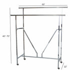 Eddie's Heavy Duty Double Bar Clothing Rack - 22" W x 5' L - Chrome-5' long x 22" wide