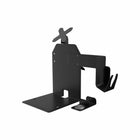 CTA Digital Dual VESA Compatible Plate POS Station with Printer Stand, Magnetic Scanner Holder, and Card Reader Holder - Black-Heavy-duty steel stand with a reserved space for a printer