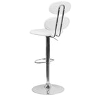 Flash Furniture Contemporary Vinyl Adjustable Height Barstool with Ellipse Back & Chrome Base - White-CA117 Fire Retardant Foam