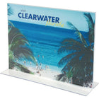 Staples Standup Acrylic Desktop Sign Holder, Horizontal, 11" x 8-1/2"-Transparent double-sided sign holder made of durable, clear plastic