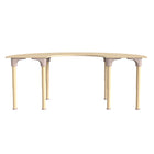 Flash Furniture Bright Beginnings 59" Commercial Grade Wooden Half Circle Adjustable Height Classroom Activity Table - Beech-Commercial Grade Height Adjustable Half Circle Wooden Classroom Activity Table