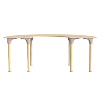 Flash Furniture Bright Beginnings 59" Commercial Grade Wooden Half Circle Adjustable Height Classroom Activity Table - Beech-Commercial Grade Height Adjustable Half Circle Wooden Classroom Activity Table