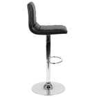 Flash Furniture Contemporary Black Vinyl Adjustable Height Barstool with Horizontal Stitch Back & Chrome Base-Black Vinyl Upholstery