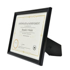 First Base Recognition Certificate Frame, 8-1/2" x 11", Glossy Black-Placement: Desktop, wall mountable