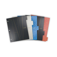 Five Star- Intercalaires Style en poly à 5 onglets - 11 po x 9 3/8 po - motifs assortis-Intercalaires 5 onglets