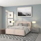 Flash Furniture Tribeca Queen Size Tufted Upholstered Platform Bed - Beige Fabric-Beige Fabric Upholstery