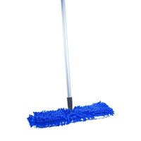 Globe Flip Mop Microfiber Cloth Set with 48" Metal Handle, 12 Pack (3366)-Ideal Mop for Hardwood or other Flooring Surfaces at Work or Home
