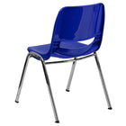 Flash Furniture HERCULES Series Navy Ergonomic Shell Stack Chair with Chrome Frame & 16" Seat Height-Navy Plastic Seat and Back