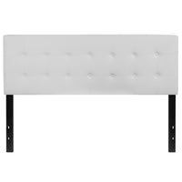 Flash Furniture Lennox Tufted Upholstered Queen Size Headboard - White Vinyl-Contemporary Style