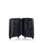 Champs - Ensemble de bagages rigide extensible 3 pièces Linen - Noir-Poignées supérieures et latérales