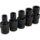 Gray Tools 5 Piece 3/8" Drive 6 Point SAE, Impact Universal Joint Socket Set, 3/8"-5/8"-Contains Sizes: 3/8", 7/16", 1/2", 9/16", 5/8".
