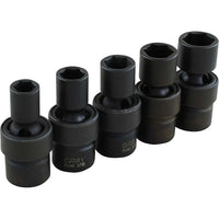 Gray Tools 5 Piece 3/8" Drive 6 Point SAE, Impact Universal Joint Socket Set, 3/8"-5/8"-Contains Sizes: 3/8", 7/16", 1/2", 9/16", 5/8".
