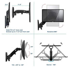 North Bayou 17"-27" Gas-Strut Monitor Wall Mount - F120-B, Black-Motion Type: Full Motion