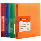 JAM Paper Assorted 1" Plastic 3 Ring Binders, Red, Green, Blue, Orange, 4 Pack-Assorted Plastic