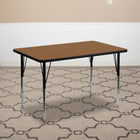 Flash Furniture 30''W x 48''L Rectangle Activity Table with Thermal Fused Laminate Top and Standard Height Adjustable Legs, Oak-Scratch and Stain Resistant Surface