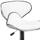 Flash Furniture Contemporary Cozy Mid-Back White Vinyl Adjustable Height Barstool with Chrome Base-Swivel Seat