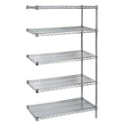 Kleton Chromate Wire Shelving, 5 Shelves with Add-On Unit, 14"D x 74"H x 30"W-Heavy-gauge shelves with open wire design minimize dust, improve air circulation and provide greater visibility of stored items