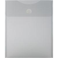 JAM Paper Plastic Expansion Envelopes with Hook & Loop - Open End - 9.75" x 11.5" - Smoke - 12 Pack-Colour: Smoke