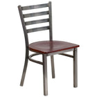 Flash Furniture – Chaise de restaurant à traverses horizontales, métal pâle, siège en acajou (XUDG694CLADMAHW)-Chaise en métal