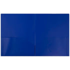 JAM Paper Plastic 2 Pocket School POP Folders, Blue, 96 Pack-Size: 9-1/2" x 11"