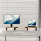 ShoppingAll Dual Monitor Stand and Riser - Walnut-1 Year Limited Manufacturer Warranty