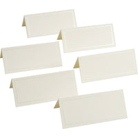 Gartner Studios Placecards, 3-1/4" x 1-5/8", White with Ivory Pearl Border, 48 Pack-White cards with an Ivory Pearl Border
