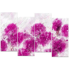 Designart Pink Dandelions 4-Panel Canvas Art Print, (PT3412-2-271)-Print