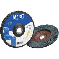 Merit Flap Wheels, 4-1/2" x 7/8", Type 27, 60 Grit, Zirconium - 6 Pack-Abrasive Material: Zirconium