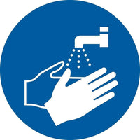 ISO Safety Labels, Mandatory, Wash Hand, SAX339-Material - Adhesive Vinyl
