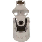 Gray Tools 8mm X 1/4" Drive, 6 Point Standard Length, Universal Joint Socket, Chrome Finish-Size: 8mm