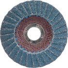 Merit Flap Wheels - Metal R828, 5" x 7/8", Type 27, 40 Grit, Zirconium - 12 Pack-Abrasive Material: Zirconium