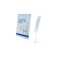 Wamaco Slanted Acrylic Sign Holders, 8-1/2" W x 11" H, 5 Pack-8-1/2" W x 11" H Acrylic slanted sign holder
