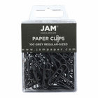 JAM Paper Colored Standard 1" Paper Clips - Grey - 2 Packs of 100-Color: Dark Grey