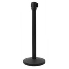 Wamaco Stanchion Post with 6' Retractable Belt, Black/Yellow-Matte black powder coated steel post with fabric belt