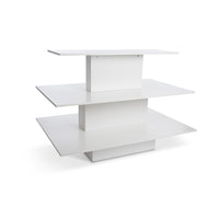 Can-Bramar Econoline 3 Level Rectangular Merchandising Display Table - 60" D x 42" W x 42" H - White-3/4" thick durable melamine laminate surface.