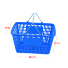 FuTECH Chrome Handle Shopping Baskets - 18.5"L x 13"W x 10"H - Blue - 4 Pack-18.5"L x 13"W x 10"H