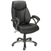 Staples Bonded Leather High-Back Manager's Chair-Padded seat, back and arms covered with bonded leather upholstery for lasting comfort