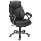 Staples® - Fauteuil de direction à dossier élevé, cuir reconstitué-Cuir véritable rapiécé sur le siège, le dossier et les accoudoirs