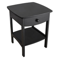 Winsome Curved End/Night Table With Drawers, Black-Elegantly simple, this night stand has room for all the necessary nighttime accessories. Its curved, smooth design blends well with any style of bedroom d&eacute;cor.  Assembly Required.