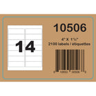 Labelcraft Products Zero Waste Labels - 4" x 1.33" - 2100 Labels-Label size: 4"W x 1 1/3"H, Colour: White
