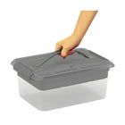 KIS Latchmate+  Carry-All Storage Bin with Organizer Tray, 14L, Clear-Included accessory tray to keep small items organized