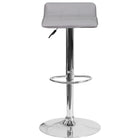 Flash Furniture Contemporary Vinyl Adjustable Height Barstool with Quilted Wave Seat and Chrome Base - Grey - 2 Pack-Low Back Design