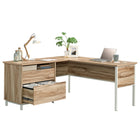 Sauder Portage Park L-Shaped Desk - Kiln Acacia (427478)-65.35" x 65.11" x 29.76"