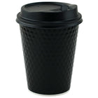 Tannex Double Wall Paper Hot Cups and Lids Combo - 12oz - Black Diamond - 100 Pack-Serve your hot and cold beverages with confidence