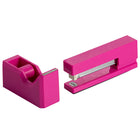 JAM Paper Office & Desk Sets, Stapler Tape Dispenser, Fuchsia (3378PI)-Stapler Size: 6 x 2.5 x 1.125 inches Tape Dispenser Size: 4.5 x 2.5 x 1.75 inches