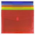 JAM Paper - Env. en plastique à fermeture Velcro, extension de 2 po, 9,75 x 13 po, couleurs variées, 18/paquet (218V2OLIPRYSG)-Faites à partir de plastique lisse et translucide. Résistantes aux égratignures, à l’eau et aux déchirures