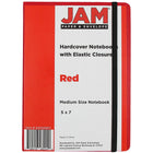 JAM Paper Hardcover Lined Notebook with Elastic Closure, Medium, 5 x 7 Journal, Red, 2 Pack (340526611g)-2 per pack